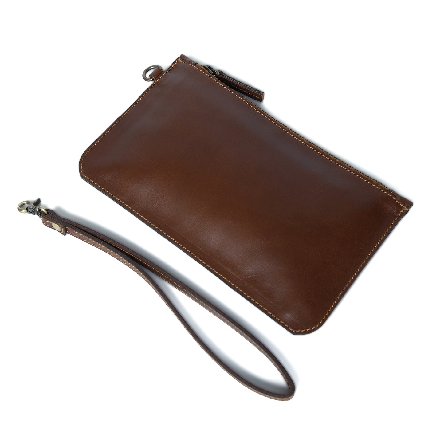 Dark Brown Leather Clutch